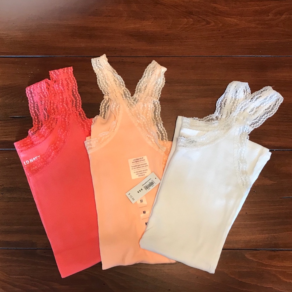 Bundle! 3 Lace Strap tanks from Old Navy